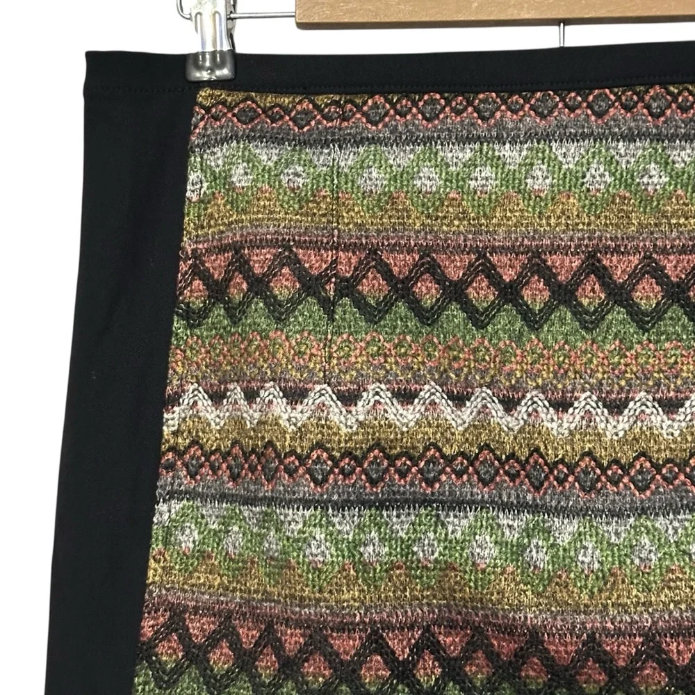 Skhoop Patsy Short Skirt Black Brown Green Woven Knit Sweden Scandinavian Size M - Picture 7 of 12